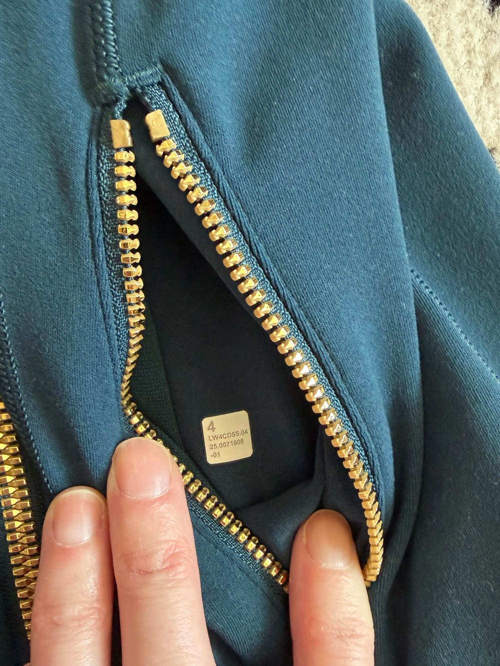 lululemon athletica Teal Zip Define Jacket Gold Zipper Indochine Blue 4 Nulu - Picture 4 of 5